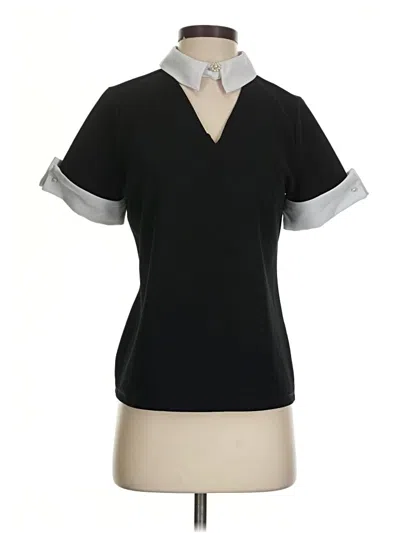 Pre-owned Karl Lagerfeld Short Sleeve Blouse In Black