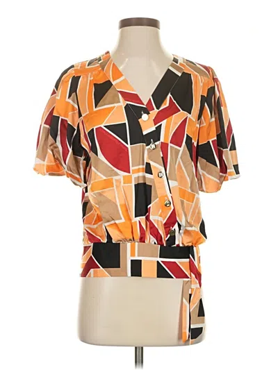 Pre-owned Karl Lagerfeld Short Sleeve Blouse In Orange