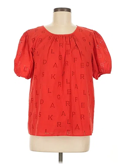 Pre-owned Karl Lagerfeld Short Sleeve Blouse In Red