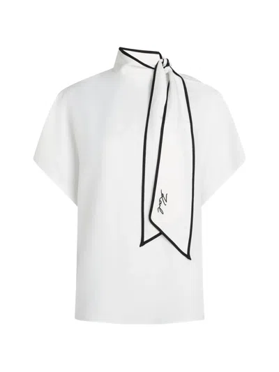 Karl Lagerfeld Short-sleeve Blouse In White