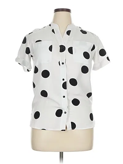 Pre-owned Karl Lagerfeld Short Sleeve Blouse In White