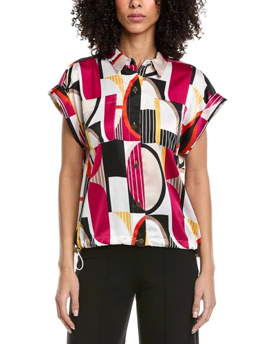 Karl Lagerfeld Short Sleeve Button Down Shirt In Pink