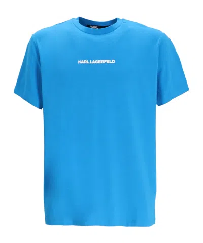 Karl Lagerfeld Short-sleeve Cotton T-shirt In Blue