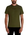 Karl Lagerfeld Short Sleeve Embroidered Logo Tee In Green
