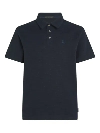 Karl Lagerfeld Short-sleeve Polo Shirt In Blue