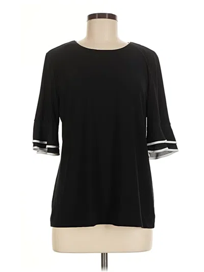 Pre-owned Karl Lagerfeld Short Sleeve Top Black Crew Neck Tops