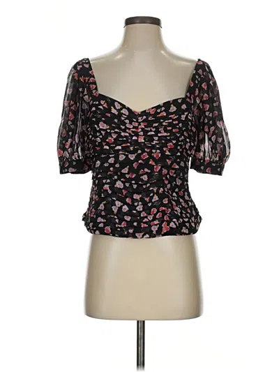 Pre-owned Karl Lagerfeld Short Sleeve Top Black Sweetheart Neckline Tops