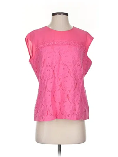Pre-owned Karl Lagerfeld Short Sleeve Top Pink Boatneck Tops