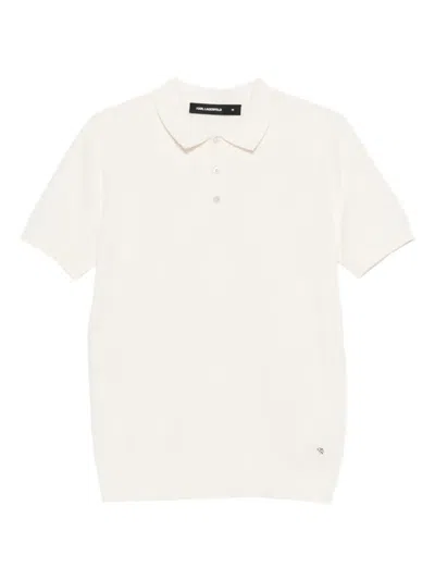 Karl Lagerfeld Short-sleeved Polo Shirt In Neutral