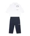 Karl Lagerfeld Short-sleeved Shirt And Trouser Set In White