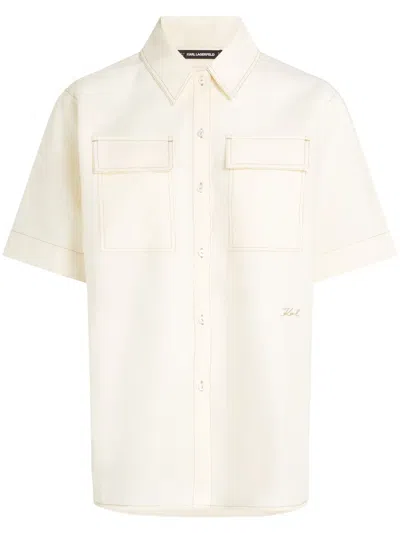 Karl Lagerfeld Short-sleeved Shirt In Nude