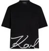 Karl Lagerfeld Karl Signature Hem T-shirt Woman T-shirt Black Size S Organic Cotton In Black
