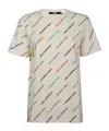 Karl Lagerfeld Cotton T-shirt With All Over Logo In Nude