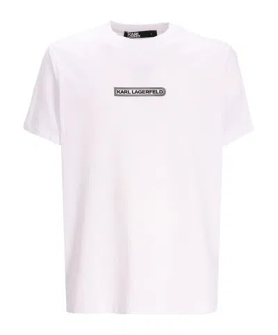 Karl Lagerfeld Logo-appliqué Cotton T-shirt In White