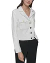 Karl Lagerfeld Short Tweed Jacket In Soft White