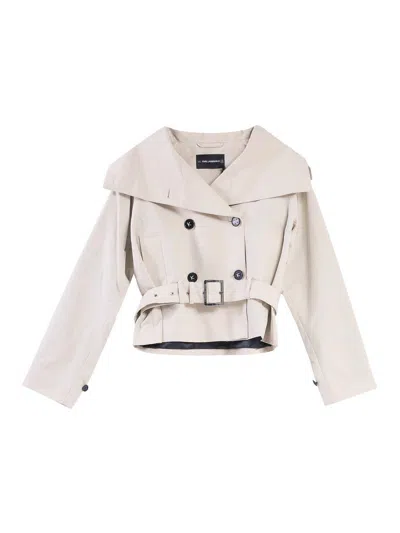 KARL LAGERFELD SHORT TWILL COTTON JACKET