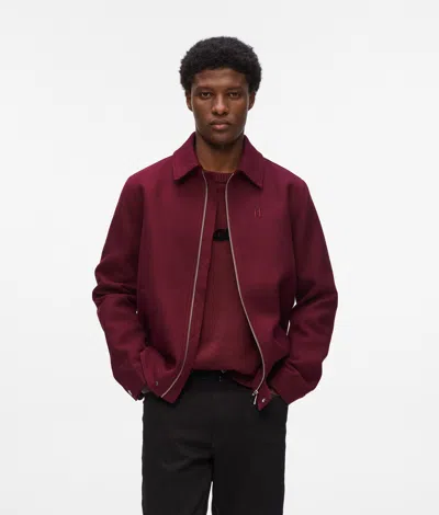 Karl Lagerfeld Short Wool-blend Jacket In Burgundy