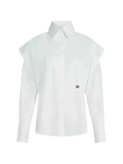 Karl Lagerfeld Shoulder-detail Shirt In White