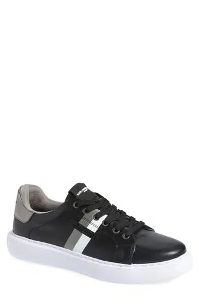 Karl Lagerfeld Side Stripe Logo Sneaker In Black