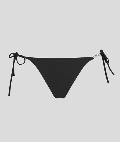 Karl Lagerfeld Side-tie Bikini Bottoms In Black