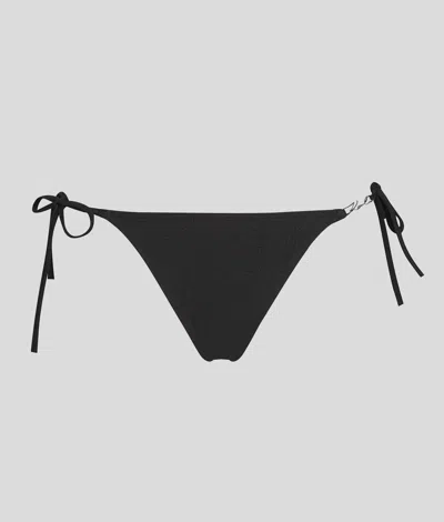 Karl Lagerfeld Side-tie Bikini Bottoms In Black