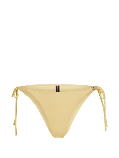 Karl Lagerfeld Side-tie Cheeky Bikini Bottoms In Yellow