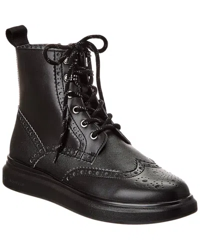 Karl Lagerfeld Side Zip Leather Boot In Black