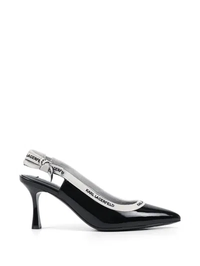 Karl Lagerfeld Sienna Logo-strap Pumps In Black
