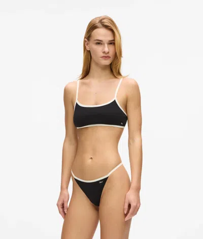 Karl Lagerfeld Signature Bandeau Bra In Black