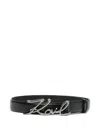 Karl Lagerfeld Signature Belt In Black