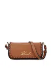 Karl Lagerfeld Signature Crossbody Bag In Brown