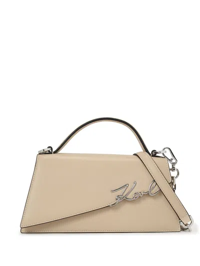 Karl Lagerfeld Signature Crossbody Bag In Neutrals