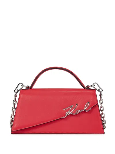 Karl Lagerfeld Signature Crossbody Bag In Red