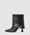 Karl Lagerfeld Signature Debut Ii Fold-down Boots In Black