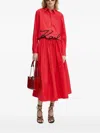 Karl Lagerfeld Signature-embroidered Organic-cotton Shirt In Red
