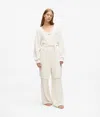 Karl Lagerfeld Signature Fleece Lounge Cardigan In White
