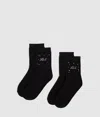 Karl Lagerfeld Gem-embellished Logo Socks In Black
