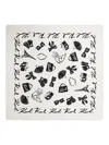 Karl Lagerfeld Signature Graphic-print Scarf In White