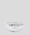 Karl Lagerfeld Signature Heart Ring In Silver