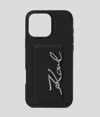 Karl Lagerfeld Signature Iphone 16 Pro Max Case In Black
