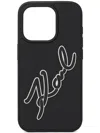 Karl Lagerfeld Signature Iphone 15 Pro Case In Black