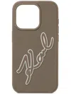 Karl Lagerfeld Signature Iphone 16 Pro Case In Brown