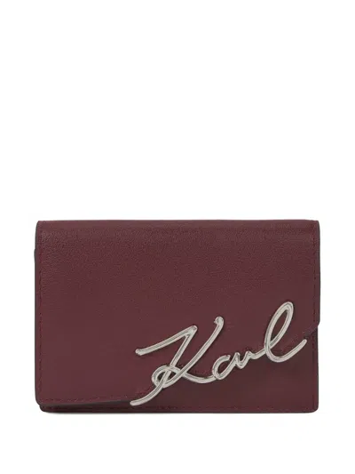Karl Lagerfeld Signature Karl Wallet In Red