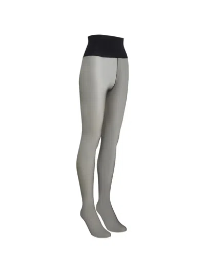 Karl Lagerfeld Signature Logo-print Tights In Black
