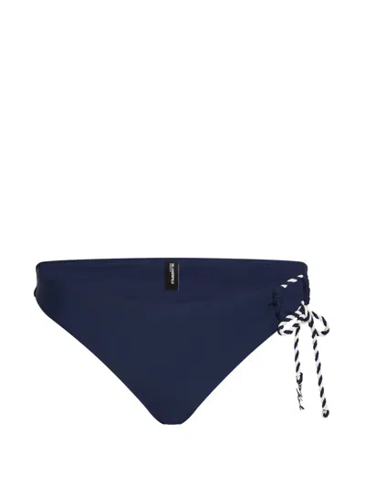 Karl Lagerfeld Signature Nautical Cheeky Bikini Bottoms In Blue