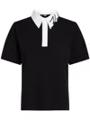 Karl Lagerfeld Logo-print Organic-cotton Polo Shirt In Black