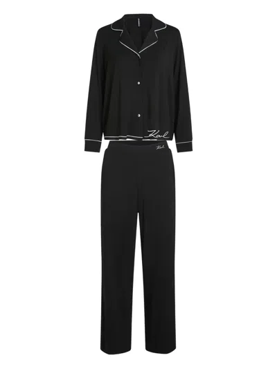 Karl Lagerfeld Signature Pajamas In Black