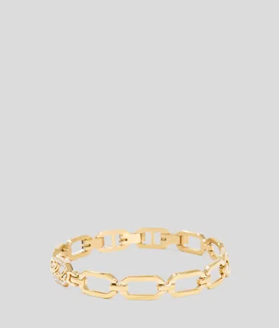 Karl Lagerfeld Signature Pavé Chain Bracelet In Gold