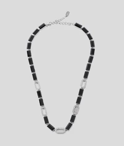 Karl Lagerfeld Signature Pavé Chain Necklace In Multi
