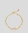 Karl Lagerfeld Karl Signature Pavé Charm Bracelet In Gold